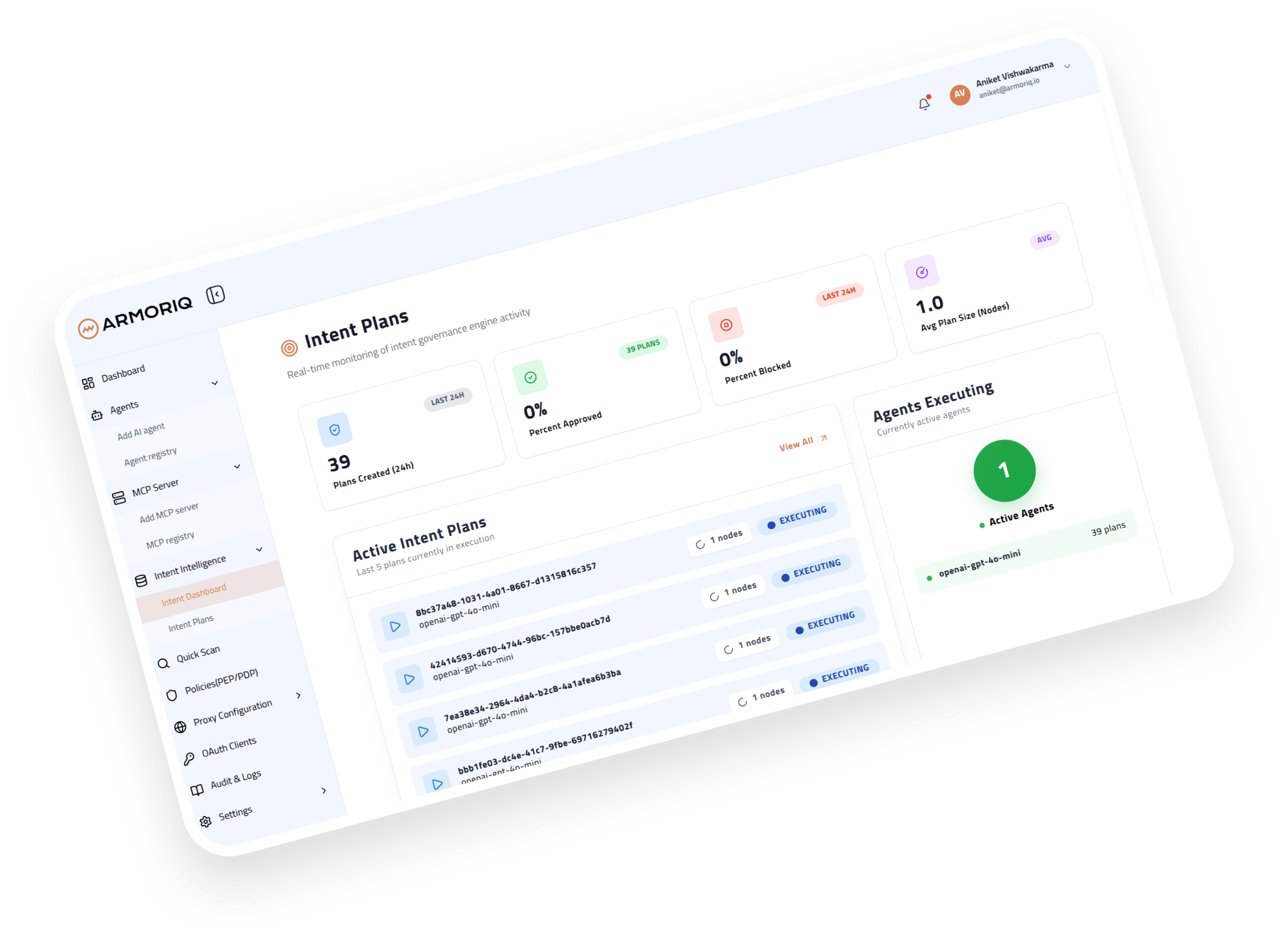 ArmorIQ Intent Engine - Agent reasoning and governance
